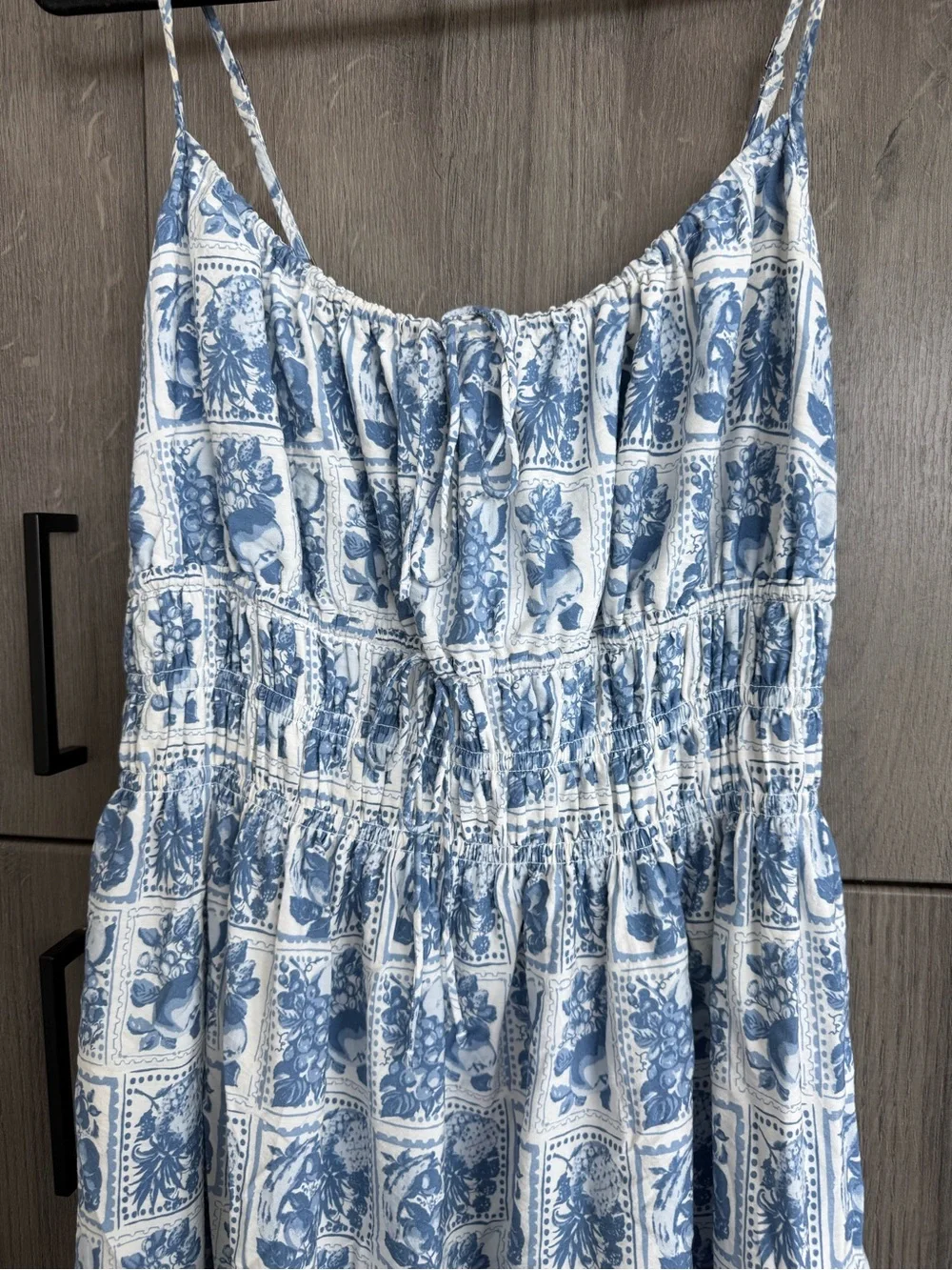 Abercrombie & Fitch Blue and White Printed Maxi Dress